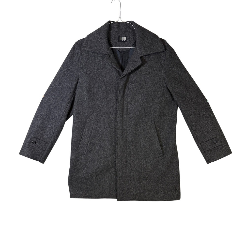 L.D.B Five Foxx Mens Wool Blend Overcoat Gray Made in Japan 73-36WK32